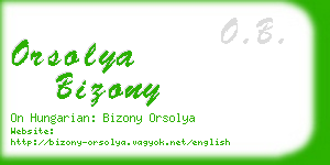 orsolya bizony business card